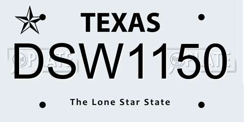 DSW1150 Texas License Plate