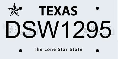 DSW1295 Texas License Plate