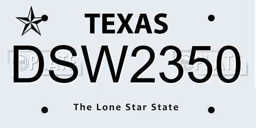 DSW2350 Texas License Plate