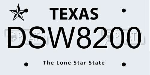 DSW8200 Texas License Plate