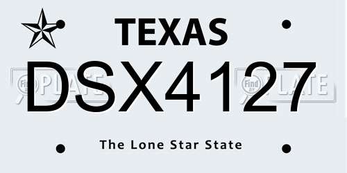 DSX4127 Texas License Plate