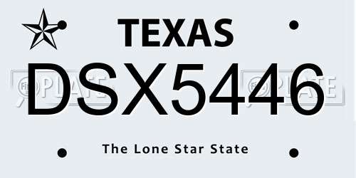 DSX5446 Texas License Plate