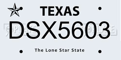 DSX5603 Texas License Plate