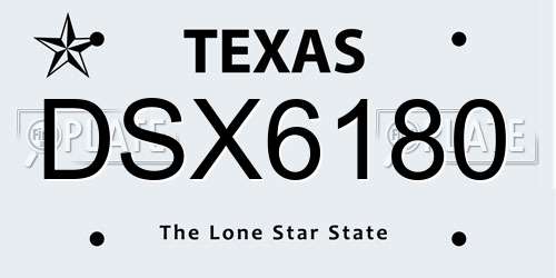 DSX6180 Texas License Plate