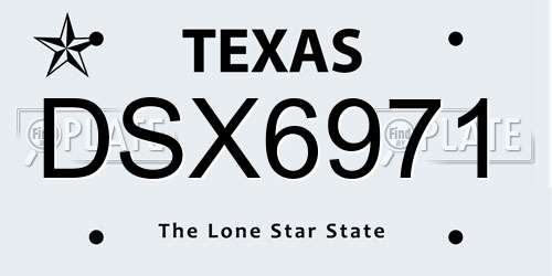 DSX6971 Texas License Plate
