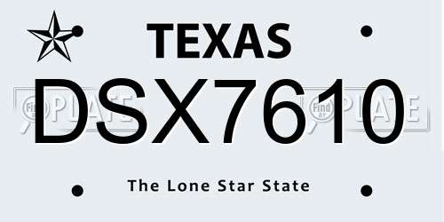 DSX7610 Texas License Plate