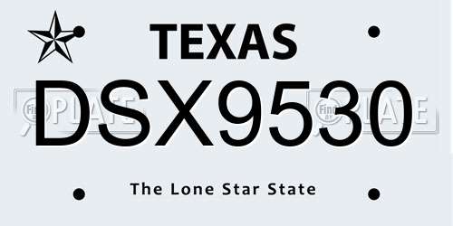 DSX9530 Texas License Plate