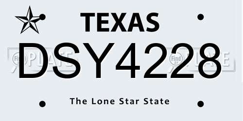DSY4228 Texas License Plate