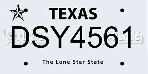 DSY4561 Texas License Plate