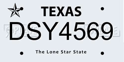 DSY4569 Texas License Plate