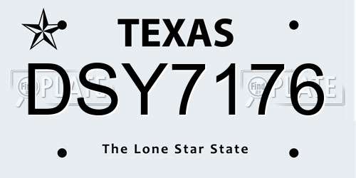 DSY7176 Texas License Plate