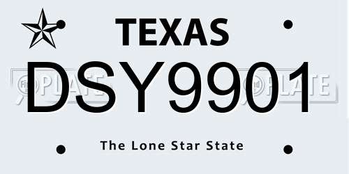 DSY9901 Texas License Plate