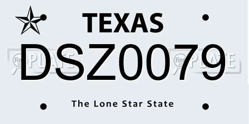 DSZ0079 Texas License Plate