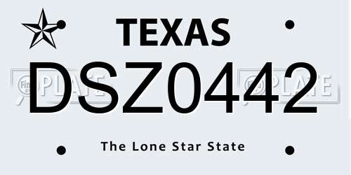 DSZ0442 Texas License Plate
