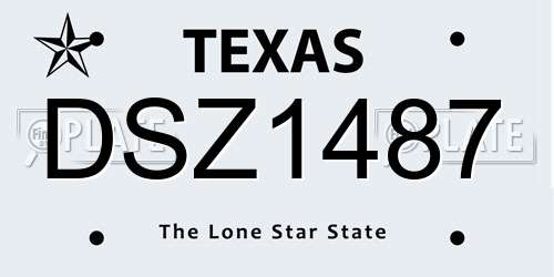 DSZ1487 Texas License Plate