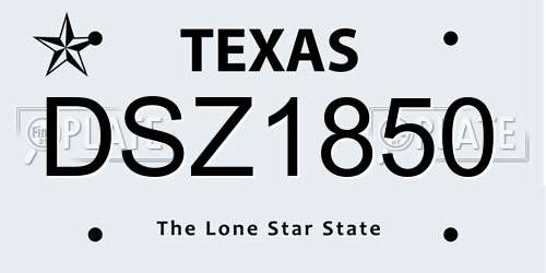 DSZ1850 Texas License Plate