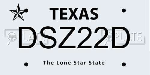 DSZ22D Texas License Plate