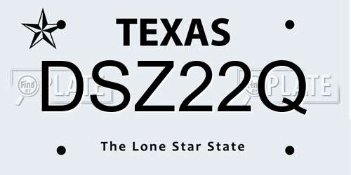 DSZ22Q Texas License Plate