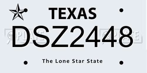DSZ2448 Texas License Plate
