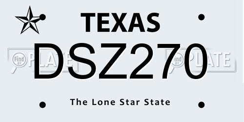 DSZ270 Texas License Plate