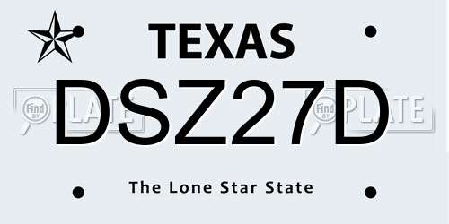 DSZ27D Texas License Plate