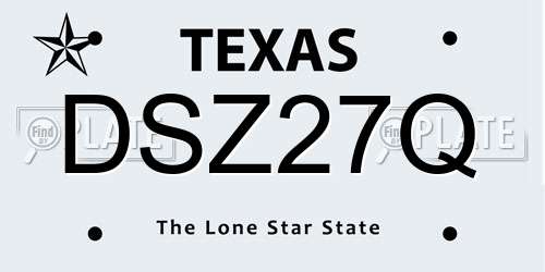 DSZ27Q Texas License Plate
