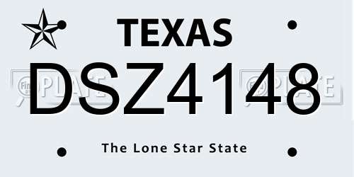 DSZ4148 Texas License Plate