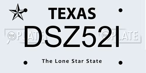 DSZ52I Texas License Plate