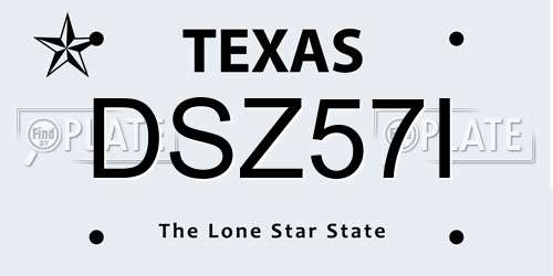 DSZ57I Texas License Plate