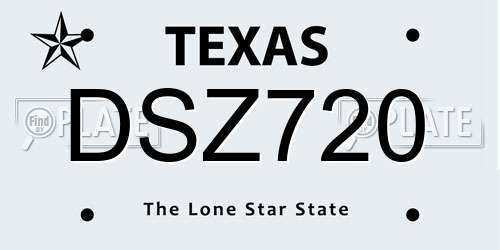 DSZ720 Texas License Plate
