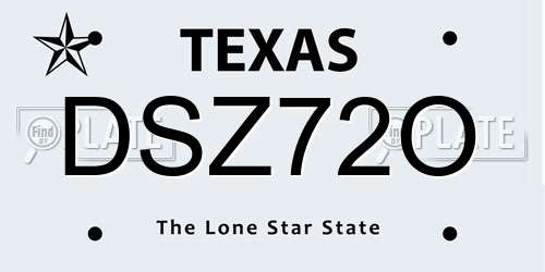 DSZ72O Texas License Plate