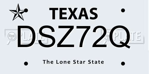 DSZ72Q Texas License Plate