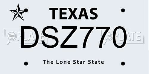 DSZ770 Texas License Plate