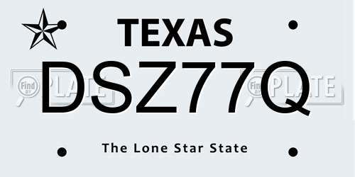 DSZ77Q Texas License Plate