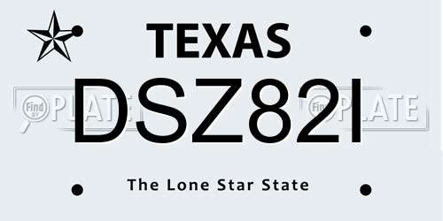 DSZ82I Texas License Plate