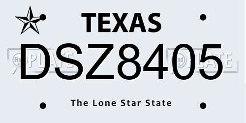 DSZ8405 Texas License Plate