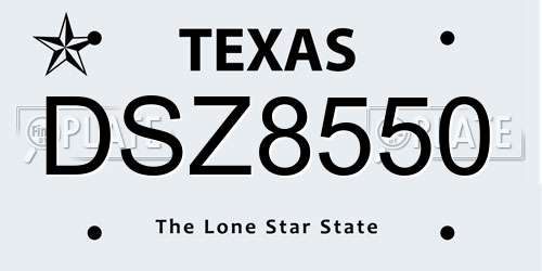 DSZ8550 Texas License Plate