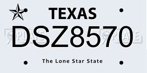 DSZ8570 Texas License Plate