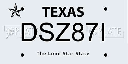 DSZ87I Texas License Plate