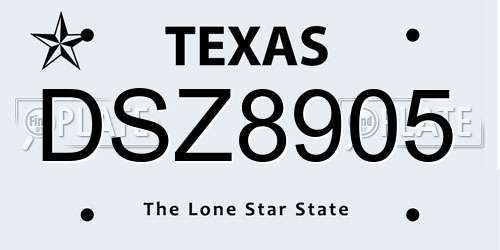 DSZ8905 Texas License Plate