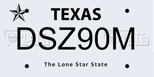 DSZ90M Texas License Plate