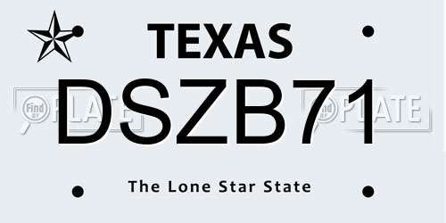 DSZB71 Texas License Plate