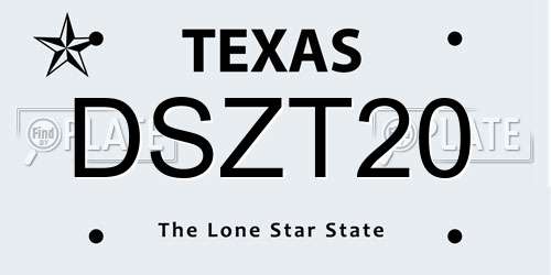 DSZT20 Texas License Plate