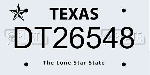 DT26548 Texas License Plate