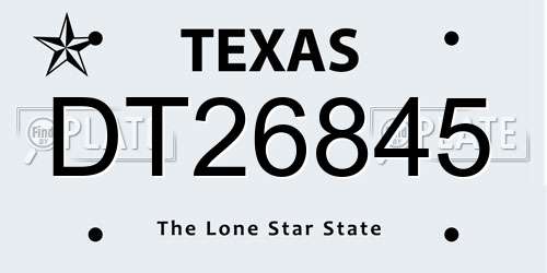 DT26845 Texas License Plate