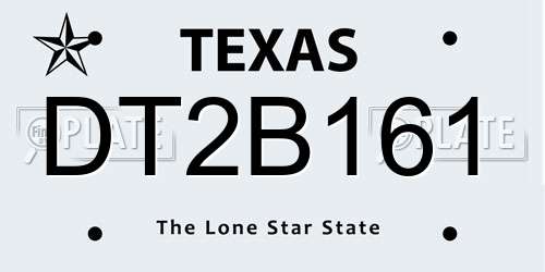 DT2B161 Texas License Plate