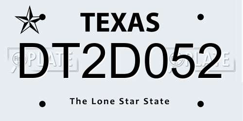 DT2D052 Texas License Plate