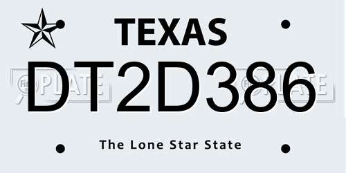 DT2D386 Texas License Plate