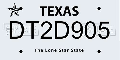 DT2D905 Texas License Plate