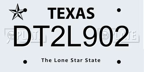DT2L902 Texas License Plate